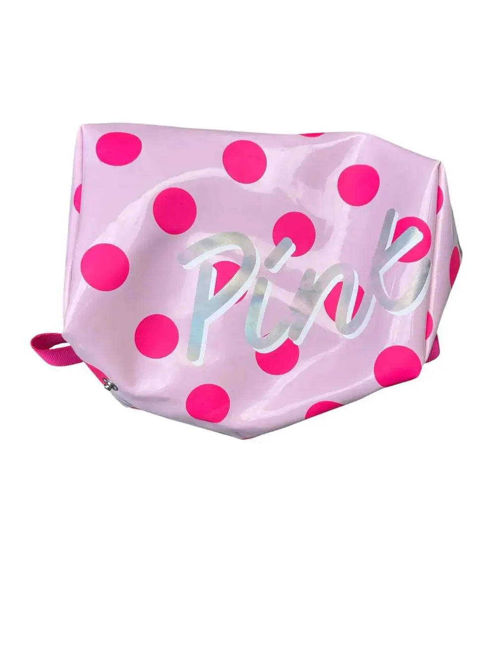 Victoria's Secret PINK Pink Colored Polka Dot Cosmetic Toiletry Makeup Bag X60